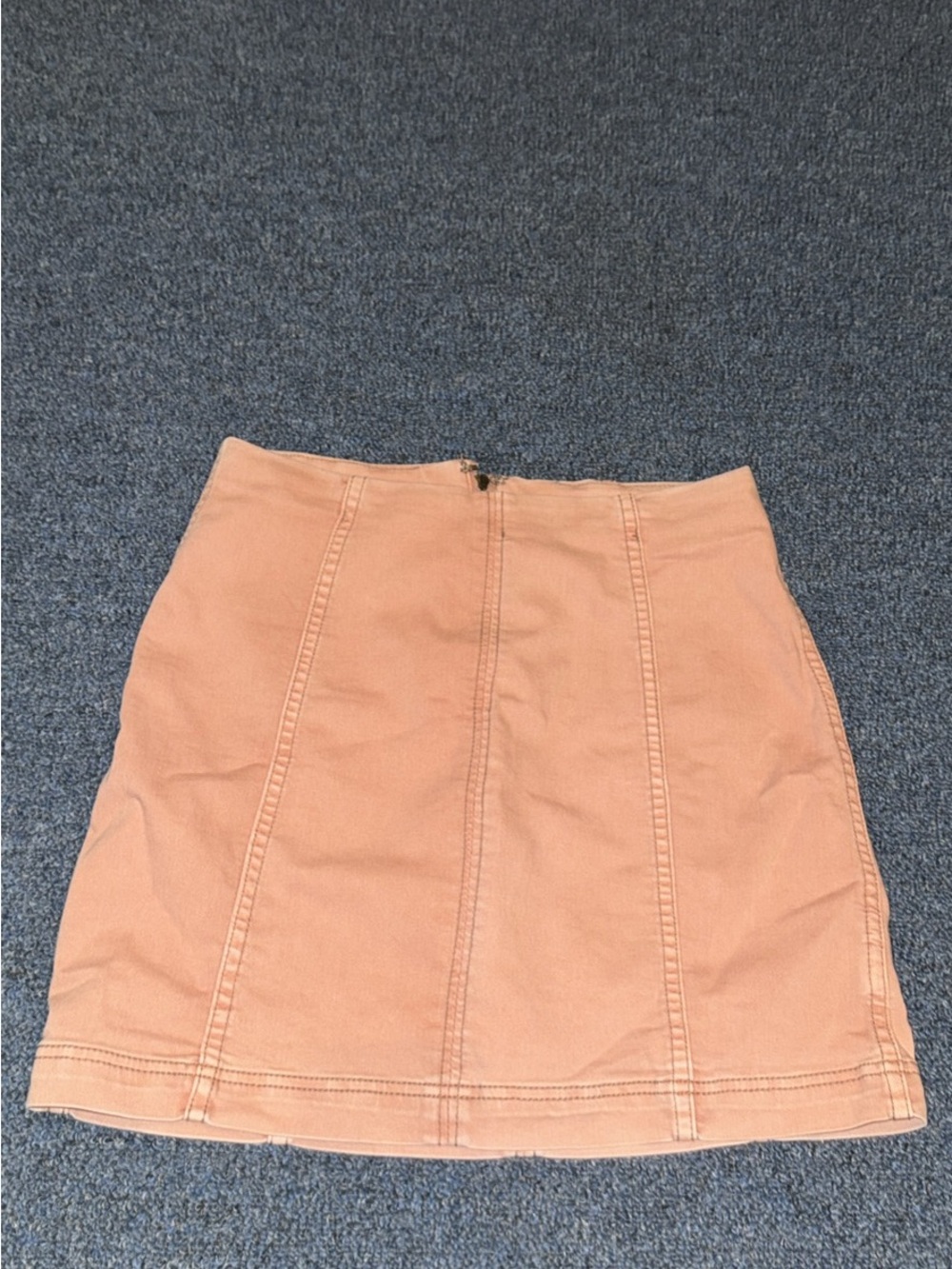 Free People Peach Panel-Stitch Mini Skirt